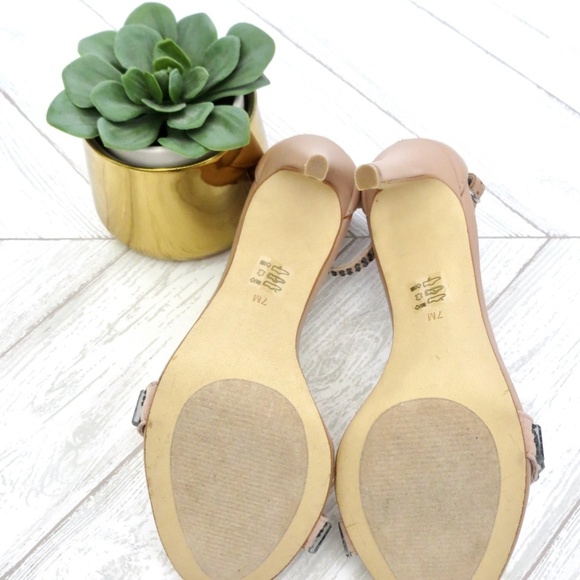 NEW! Steve Madden Suzanna Heels with Rhinestones Crystals Nude Natural SZ 7 - Picture 10 of 12